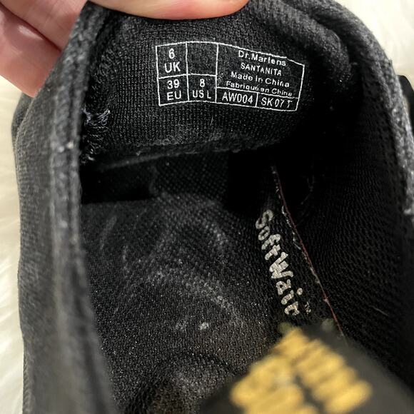 Dr Martens Santanita Canvas Casual Shoes Black Flat Lace Up Women's Size 8 - Picture 6 of 6